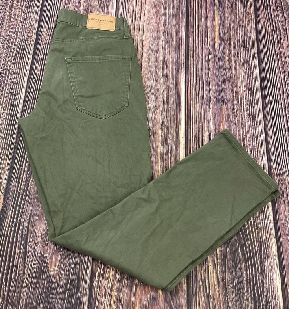 Lucky Brand Dark 410 Athletic Slim Green Jeans Mens Sz 32x32(Measures 32x32)